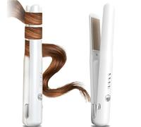 Cordless Hair Straighteners, 2 in 1 Hair Straightener and Curler Mini Portable Wireless Hair Straighteners Curling Iron with 4 Temperature USB Rechargeable Travel Straighteners, Fast Heat Up (White)