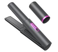 Cordless Hair Straighteners Curler 2 in 1, Mini Portable Travel Wireless Straightener Negative Ion with Type-C Rechargeable Anti-Scald Fast Heating & 3 Temp Settings, Smooth Glossy Hair for Women Gift