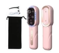 Cordless Hair Straighteners Hot Air Brush Negative Ion Hot Comb Hair Straightener 20s Fast Heating Ceramic & Anti-Scald Design for All Hair Types USB Rechargeable