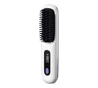 Cordless Hair Straightening Brush - Portable Heating Comb | Mini USB Rechargeable Brush with Three Thermal Levels, Quick Heats 30s, Ionic Tool for Home Daily Straightening