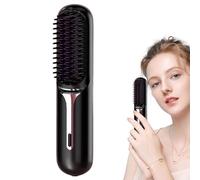 Cordless Hair Straightening Comb - Ceramic Quick Heating Comb, Rechargeable Heated Hair Brush | Compact 3 Temperature Cordless Heating Comb, Cordless Thermal Brush
