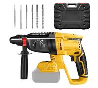Cordless Hammer Drill Compatible with DeWalt 18V 20V Max Battery, SDS Plus Brushless Rotary Hammer Drill, 4500 BPM, 2.7 J Impact Energy, with Drill Depth Stop and 4 Drills (No Battery)