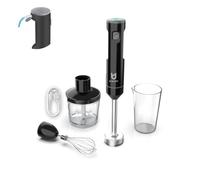 Cordless Hand Blender, UTALENT Variable Speed Immersion Blender Rechargeable, with Fast Charger, 500ml Chopper, 600ml container, Egg Whisk, for Smoothies, Baby Food and Soups - Black