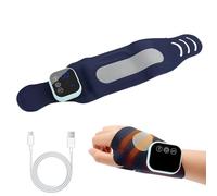 Cordless Hand Massager with Heat, EMS Wrist Massager Portable Rechargable USB Heated Wrist Wrap, Adjustable 3 Heats and 5 Modes 9 Strengths Heated Wrist Brace and Hand Massager