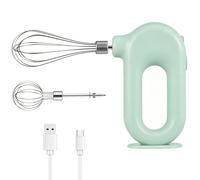 Cordless Hand Mixer Electric Handheld Mini Egg Beater 4 Speed Adjustable Mini Hand Mixer Electric Mixer, USB Charing, 1500mAh(Green)