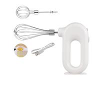 Cordless Hand Mixer Electric Handheld Mini Egg Beater 4 Speed Adjustable Mini Hand Mixer Electric Mixer, USB Charing, 1500mAh(White)