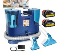 Cordless Handheld Carpet Cleaner,Powerful Spot Cleaner with 0.6L+1.5L Dirty&Fresh Water Tanks, 2 Rechargeable 21V Li-ion Batteries, Portable Upholstery Stain Remover for Sofa, Car Seats, Rugs