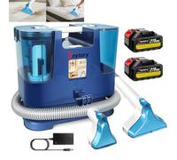 Cordless Handheld Carpet Cleaner,Powerful Spot Cleaner with 0.6L +1.5L Dirty&Fresh Water Tanks, 2x1500mah Li-ion Batteries, Portable Upholstery Stain Remover for Sofa, Car Seats, Rugs, Curtains