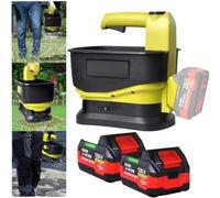 Cordless Handheld Grass Seed and Fertilizer Spreader, 5.5L Capacity, Battery Powered with Two 4.0Ah Batteries for Efficient Lawn Seeding