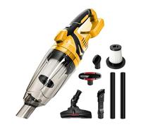 Cordless Handheld Vacuum Cleaner Compatible with DEWALT 18V 20V Batteries, 10000Pa Car Hoover with 750ml Dust Tank 4 Nozzles & LED Light for Home Car Dry Cleaning (No Battery)