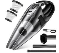 Cordless Handheld Vacuum Cleaner, Strong Suction Car Vacuum, Lightweight | Rechargeable Hand held Vacuum with Up to 25 Min Runtime, 3 Nozzles & Washable Filters for Car, Home, Office and Pet Hair