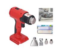 Cordless Heat Gun,300℃/450℃/580℃ Adjustable Temperature Portable Heat Gun Fast Heating Handheld Rechargeable Heating Machine with 4PCS Nozzle Red for Crafts/Shrinking