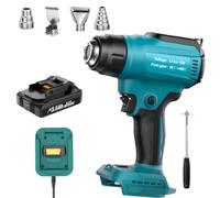 Cordless Heat Gun and 3500mAh Battery Charger Set with 4 Nozzles, Battery Hot Air Gun for Welding, Bending Pipes, Colour Removal