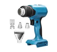 Cordless Heat Gun for 20V Battery 3-Speed Temperature Adjustment Shrinkable Film Welding Hot Air with 4 Nozzles Fast Heating
