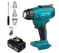 Cordless Heat Gun for + 8000mAh Battery with 4 Nozzles, Up to 550°C, Cordless Hot Air Gun for Welding, Bending Pipes, Colour Removal