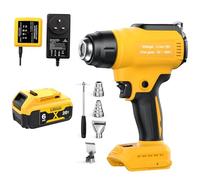 Cordless Heat Gun for D ewalt 20V Battery (No Battery), Cordless Hot Air Gun with 4 Nozzles, Battery Heat Gun for Welding, Bending Pipes, Colour Removal