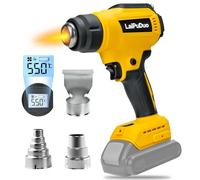 Cordless Heat Gun for De-Walt 20v Battery, 2-Temp Setting 86℉-1022℉(30°C-550°C) Hot Air Gun, 300W Fast Heating with 3 Nozzles for Welding, Shrink Tubing(No Battery)