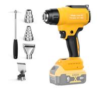 Cordless Heat Gun for Dewalt 18V-20V Battery (only Tool), Battery Heat Gun for Welding, Bending Pipes, Colour Removal,Cordless Hot Air Gun with 4 Nozzles