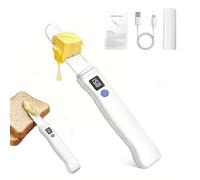 Cordless Heated Butter Knife, Rechargeable USB Warming Knife, Smart LED Display Electric Butter Spreader, Softens Hard & Frozen ButterCoconut Oil Cream Cheese Jam, for Kitchen Party Camping Picnic