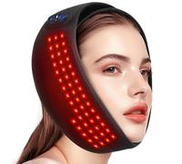 Cordless Heated Jaw Wrap with Red Light Therapy, Wireless TMJ Heating Pad for Face & Chin, Wide-Area Facial Heat Mask with 3 Temperature Levels & Timed Auto-Off, Rechargeable 5000mAh Battery