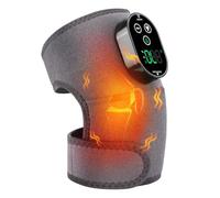 Cordless Heated Knee Brace Wrap, Knee Heating Pad With Touch Screen Control, Adjustable Knee Shoulder Elbow Heating Pad With 6 Heating Levels, 3 Massaging Modes, Timer, Built-in 3000mAh Battery-Gray