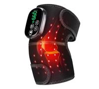 Cordless Heated Knee Brace Wrap with Red Light, 660nm Red Light & 850nm Near-Infrared Light Heating Pad With Touch Screen Control, Wearable Knee Shoulder Elbow Heating Pad With 5000mAh Battery-Black