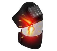 Cordless Heated Knee Massager, Rechargeable 3 in 1 Pads, Heating Vibration for Relaxing Shoulder Elbow, 3 Adjustable Vibration & Heat, Black
