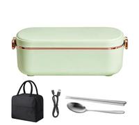 Cordless Heated Lunch Box - 36W Rechargeable Container, 900ml with Bag | Portable Food Warmer, Built-In Battery Powered, Insulated Meal Carrier, Utensil Included, Durable Material, Work Trav