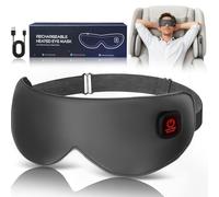 Cordless Heated Mask for Dry Eyes, Light Blocking Sleeping Mask, Warm Compresses Electric Heating Pad for Stye Treatment, Blepharitis, Sinus, Migraine - Gifts for Women and Men (Grey)
