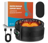Cordless Heated Pillow with Back Pain Relief Massager, Portable Lower Back Massager with Red LED Light, Portable Heating Pad for Cramps with