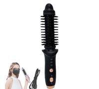 Cordless Heated Round Brush,Mini Thermal Curling Iron for Short Hair USB Rechargeable Small Barrel Volume Heat Styling,Curling Brush for Men and Women Curly Straight Hair (Black)