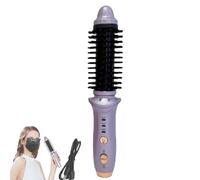 Cordless Heated Round Brush,Mini Thermal Curling Iron for Short Hair USB Rechargeable Small Barrel Volume Heat Styling,Curling Brush for Men and Women Curly Straight Hair (Purple)