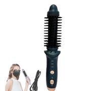 Cordless Heated Round Brush,Mini Thermal Curling Iron for Short Hair USB Rechargeable Small Barrel Volume Heat Styling,Curling Brush for Men and Women Curly Straight Hair (Green)