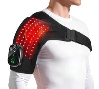 Cordless Heated Shoulder Massager Pad With LED Light, Adjustable Shoulder Heating Brace With 6 Heat Levels, 3 Vibration Modes, 6 Time Levels, Touch Screen And 5000mAh Battery, Fit Left/Right Shoulder