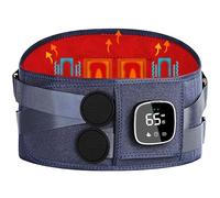 Cordless Heating Pad with Massager for Back Pain Relief, HSA Eligible FSA, 47-60" Lower Back Heating Pad for Cramps with 3 Heat&Timer, 5 Vibration Back Brace Birthday Gift for Mother Father Men Women