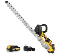 Cordless Hedge Trimmer (Battery & Charger Included), Hand Held Electric Hedge Trimmer, 20" Edge Trimmer with 1/2" Cutting Capacity, 3000RPM and Brushless, Compatible with Pole