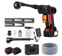 Cordless High Pressure Washer, 21000r/min High Power Motor, 12000mah Removable Battery, 6-in-1 Rotary Jet, Multifunctional Outdoor Cleaning (Black)