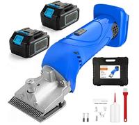 Cordless Horse Clippers 500W, Electric Horse Grooming Clippers with 2 Batteries, 6-Speed Adjustable, Detachable Carbon Steel Blades for Thick Hair, Horses & Ponies