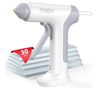 Cordless Hot Glue Gun, 4V 10s Fast Preheat, USB-C, 2000mAh Battery with Indicator, Smart Temp Control, Anti-Drip, Auto-Off, 30×7mm Glue Sticks, DIY Crafts, Home Repair, School Project (White)
