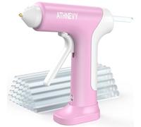 Cordless Hot Glue Gun 4V 20W, 10s Fast Preheat, 30PCS Mini Glue Sticks 7x100mm, Type-C Rechargeable, Anti-Drip, Auto-Off, for DIY Crafts, Repair, Decoration (Pink)