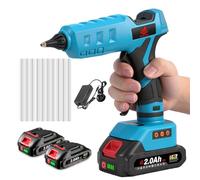 Cordless Hot Glue Gun Electric Hot Melt Gun - with Digital Display, 10 pcs 11mm Glue Sticks for DIY Crafting, Arts, Repair Work and Sealing (Incl. 2 Batteries)
