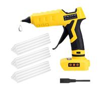 Cordless Hot Glue Gun for Dewalt 18/20V, 100W Handheld Electric Power Hot Glue Gun with 30x11mm Glue Sticks, Drip-Free Nozzle & LED Temperature Display for Repair Arts Crafts Art (No Battery)