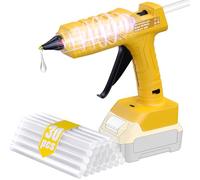 Cordless Hot Glue Gun Kit for Dewalt 20V Battery, Rapid Heating/Anti Drip with 30 Glue Sticks,for Crafting, DIY, Art, Sealing, Home Repairs, Cards, and Glass(Tool Bare, No Battery)