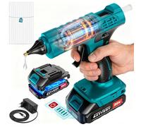 Cordless Hot Glue Gun with Digital Display, Heating Fast Glue Gun Kit with 12 Pcs Mini Glue Gun Sticks, 100W 21V Glue Gun with 2.0Ah Batteries & Charger for Art, Crafts, Decorations, Home Repairs