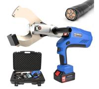 Cordless Hydraulic Cable Cutter, Electric Ratchet Wire Cutting Tool with LED Display, for Copper Aluminium Armoured Cable Up to 120mm Capacity, Includes 2 Batteries
