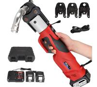 Cordless Hydraulic Crimping Tool, Electric Pipe Press Tool, Max Pressure 38kn, Working Stroke 42mm, 360° Rotation for Stainless Steel and Copper Pipes (12-54mm)