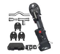 Cordless Hydraulic Pipe Crimping Tool, Battery-Operated Stainless Steel Crimper for DN15 DN20 DN25 Pipes, Includes 2 Batteries for Electrical Cable Terminals