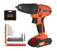 Cordless Impact Drill Screwdriver with 21V 1.5AH Li-ion Battery, 2 Speed 0-1400RPM, 45Nm 25+1 Torque, Flexible Shaft, Include 29Pcs Accessories and Case, Electric Impact Drill, Orange