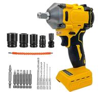 Cordless Impact Driver for Dewalt 18V/20V Battery,18V Electric Wrench Driver 350Nm,18 pcs Accessories,for DIY Manufacturing Repair (No Battery)