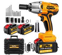 Cordless Impact Wrench 1/2" Drive Brushless Ratchet Nut Driver Drill Gun Battery